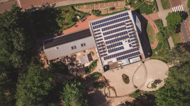 solar panels on a school