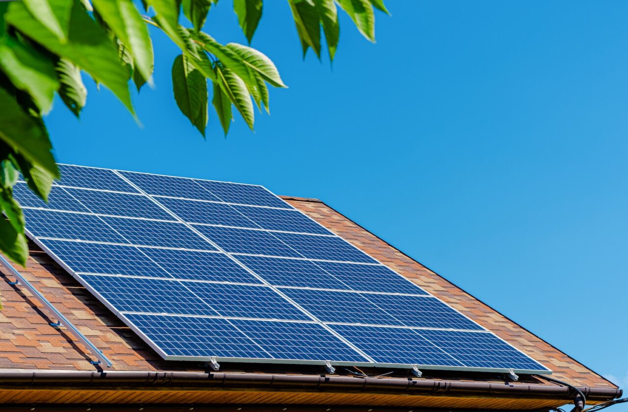 Solar panel. on roof of a house